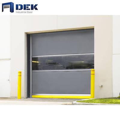 China Latest Modern Basic Track Designs PVC Plastic Industrial Fast High Speed ​​Rolling Up Doors for sale