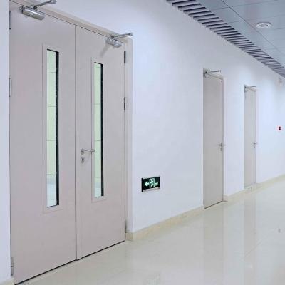 China Modern Steel Leaf Industry Hospital Hotel Safe Exit Double Swing Fire Doors for sale