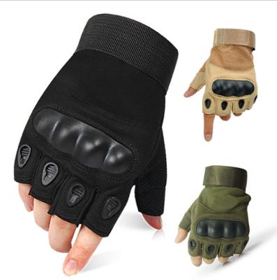 China High Quality Microfiber/Rubber/Plastic Finger Sweat Absorbent Camouflage Breathable Outdoor Combat Tactical Half Finger Gloves for sale