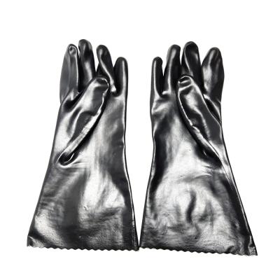 China Soft and comfortable to wear. Chemical-Resistant Knit Cotton Safety Oil Resistant PVC Long Sleeve Full Working Gloves For Construction Work for sale