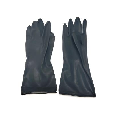 China Cutout Shape For Best Comfort Black Nitrile Cutout Shape Household Dishwasher Elbow Length Natural Latex Gloves for sale