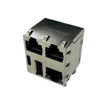 China RJE7G588141112 Connectors Combo-Stacked Connector 8POS Modular Jack Combo Conenctor for sale