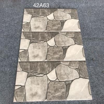 China Rural Exterior Decoration Wall Bricks 200x400mm Dimensional Concave Convex Glazed Ceramic Antique Porcelain Villa Hotel Wall Tiles for sale