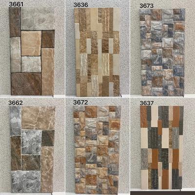 China 300x600mm Antique Culture Stone Wall Bricks American Country Rural Concave Outdoor Courtyard Villa 300x600mm Ceramic Wall Tiles for sale