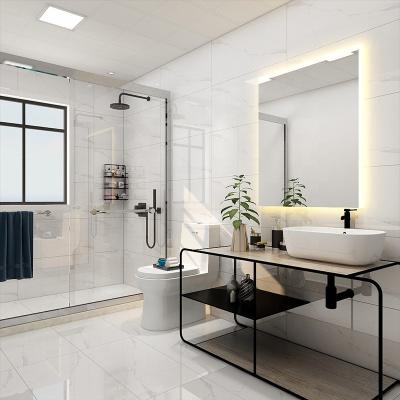 China Wholesale Europe Body 400x800mm White Glossy Marble Finish Porcelain Bathroom Kitchen Wall Tiles Full for sale