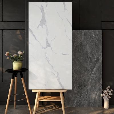 China Chinese Style Gray White 750x1500mm Full-body Marble Finish Porcelain Matte Glazed Marble Slab Smooth Lambency Soft Lightweight Non-Slip Floor Tiles for sale