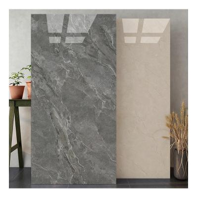 China Foshan 750x1500mm Modern Foshan 750x1500mm Full Body Glossy Gray Beige Marble Slab Discretional Continuous Texture Full Polished Glazed Floor Tiles for sale