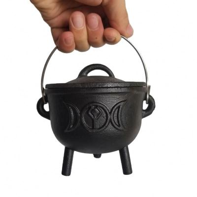 China Durable Wholesale Black Heavy Duty Solid Cast Iron Incense Cone Burner Holder Pot for sale