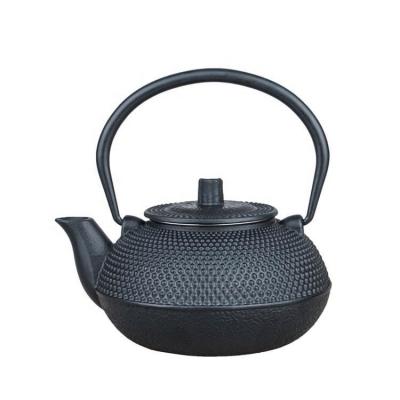 China 500ML Viable Japanese Classic Black Enamel Cast Iron Teapot With Infuser for sale