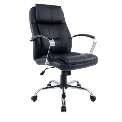 China (Size)Adjustable Modern Luxury Black PU And PVC Thicken Office Chair Leather Boss Chair for sale