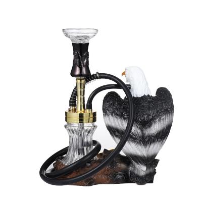 China Durable New Design Eagle Pattern Hookah Set Aluminum Arab Hookah Shisha With Remote Control Led Light Hookah Chicha for sale