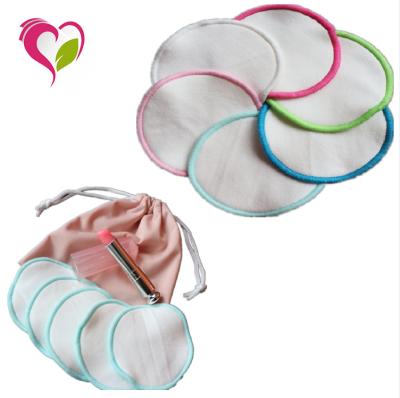 China Hot Selling Face Makeup Remover Pads Reusable Bamboo Cotton Makeup Remover With Laundry Mesh Bag for sale