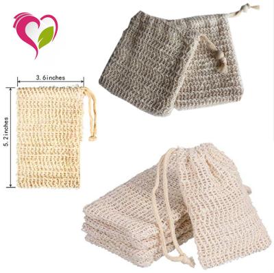 China Wholesale Customized Eco-friendly Sisal Available Sisal Mesh Bag Sisal Soap Bag Excellent Size Face Sisal Bag for sale