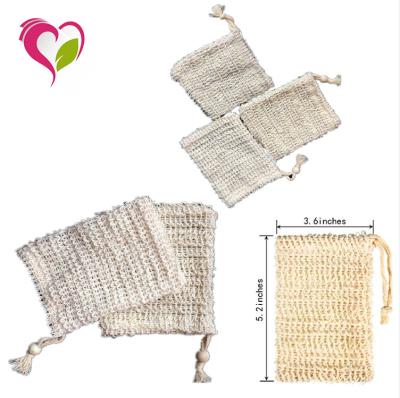 China Wholesale Washable Household Sisal Bag Eco - Friendly Available Sisal Soap Bag for sale