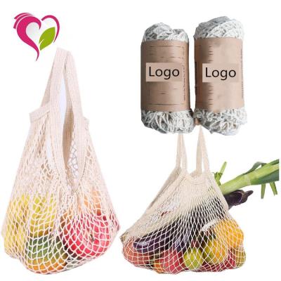 China Eco-Friendly Natural Cotton Mesh Grocery String Shopping Bag Reusable Mesh Grocery Bag for sale