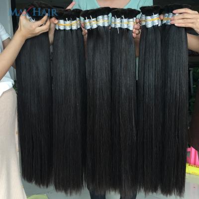 China India reta de linha em wave humano feita silky straight granel 100% remy volume make natural hair 10A grade 100g comprimento longo 100g cabelo loiro hair for sale