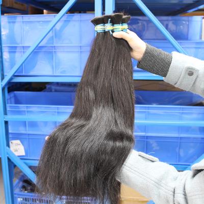 China Cabelo Hair Bulk Grade 10A Wholesale Raw Virgin Unprocessed Silky Smooth Straight Wave Soft Good Quality Clip In Hair Extension 100% for sale