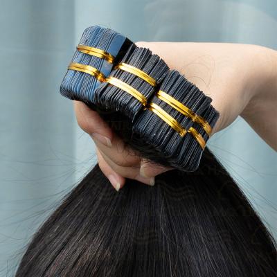 China Brazilian Tangle Hair Tape In Hair Extensions Hair Extensions 100% Straight Remy Cuticle Thick Ends Single Genie Hair Weft Supplies for sale