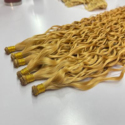 China Newest Handtied Silky Straight Good Quality Thin Weft Double Weft Virgin Hair Extension Hair Talent Genius Rise Slave Wave Hair Pulled Wave Hair for sale