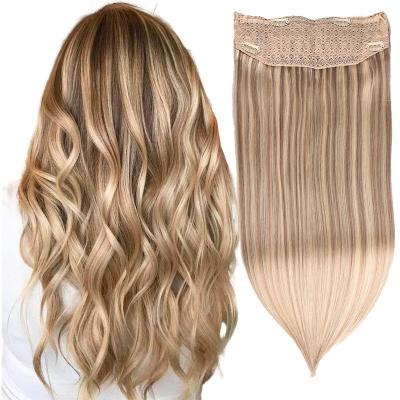 China Silky Straight Wave Wholesale Virgin halo hair extensions human hair layered can customized Clip in hair extension for sale