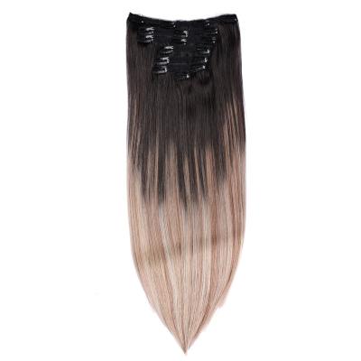 China Straight Shedding Free Tangling Free Indian Hair Clip In Extension Custom Ponytail Clip On Hair Clip-In Hair Extensions for sale