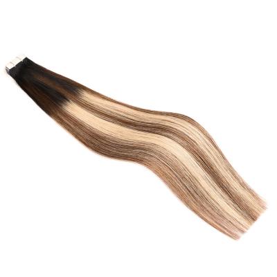 China No Shedding.No Tangle.No Remy Virgin Russian Tape In Double Ended Hair Extensions Shiny Hot Selling 100% Pulled Hair Extensions for sale