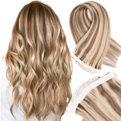 China European Silky Straight Double Wave Hair Tape Russian Pulled Hair Extension, Remy Tape In Hair Extension Natural High Quality for sale