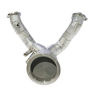 China Engine exhaust downpipe for Porsche Cayenne 2.9T catted 304 stainless steel exhaust downpipe high performance muffler for sale