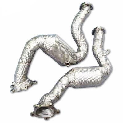 China Engine Exhaust Downpipe For AUDI RS6 4.0T 2013-2018 304 Stainless Steel Catless Exhaust Downpipe High Performance Exhaust for sale