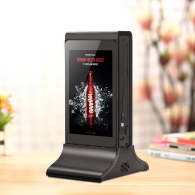 China Interactive Stand Table Screen VCR Touch Kiosk Wire Charger 8 Inch Stand Restaurant Display Desktop Touch Screen For Charging And Advertisement for sale