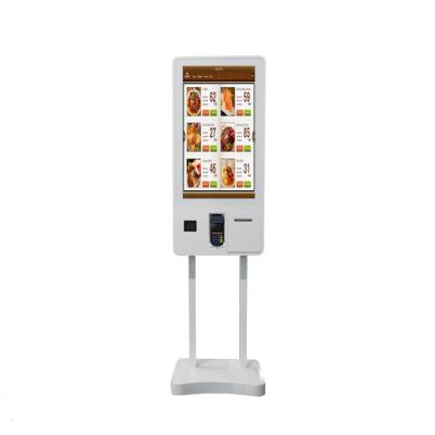 China 32 Inch Indoor Self Service Machine Pay Order Kiosk with Printer and QR Code Scanner Capacitive Touch Screens for Restaurant for sale