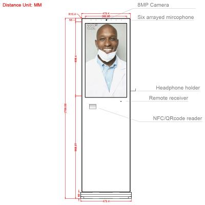 China Indoor Android 10.0 32inch LCD Touch Screen Digital Video Call Kiosk With 8MP Camera for sale