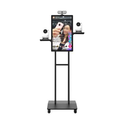 China 21.5 Inch Indoor Android All In One Ultra Slim Digital Signage Floor POS Kiosk With Mood Glass for sale