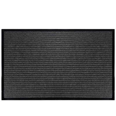 Chine Front indoor entrance floormat outdoor polyester double stripe rib doormat antislip anti slip floor door mat à vendre