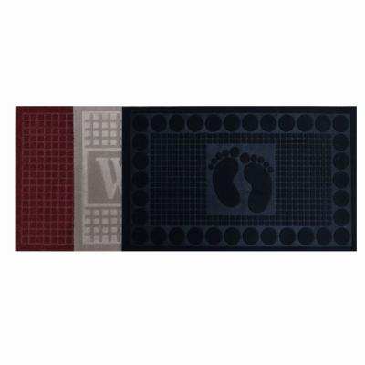 China PVC Backing Non Slip  Foot Mat Embossed Floor Door Mat for sale