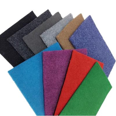 China 100 polyester fabric velour surface nonwoven 180g/sqm to 700g/sqm exhibition floor anti slip carpet backing antiskid welcome for sale