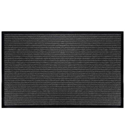 China Front indoor entrance floormat outdoor polyester double stripe rib doormat antislip anti slip floor door mat for sale