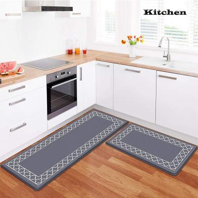 中国 Comfort antifatigue anti-fatigue set of 2 PVC PU foam anti fatigue kitchen standing floor mat 販売のため