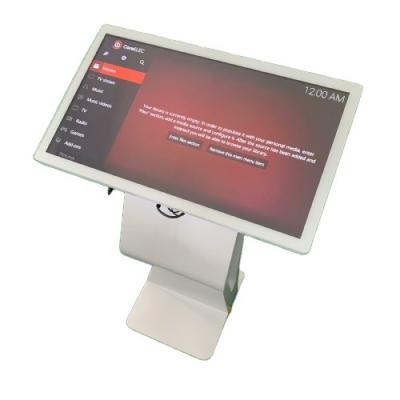 China 32 inch raspberry touch kiosk white all-in-one machine with K S base stand rotate able digital signage for sale