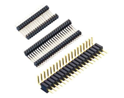 China Right Angle Type Lycn Gold Plated Single Row Plastic Double Row DIP Right Angle Type 1.27mm Pin Header Customized Pin Length - 1 - 80 P Double Dip Single Row for sale