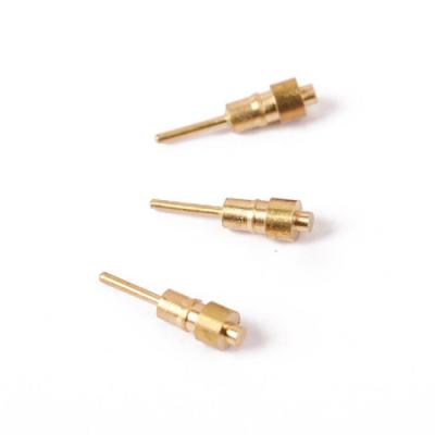 China OEM High Precision Copper Gold Plated CNC System Bullet Connector Machine PIN Steel Test Pin Brass Probe Pogo Terminal Pin for sale