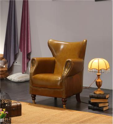 Китай Classic genuine leather American modern style armchair sofa for living room furniture Solid wood продается