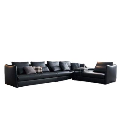 China Classic luxury living room furniture sofa set Modern american style leather couches en venta