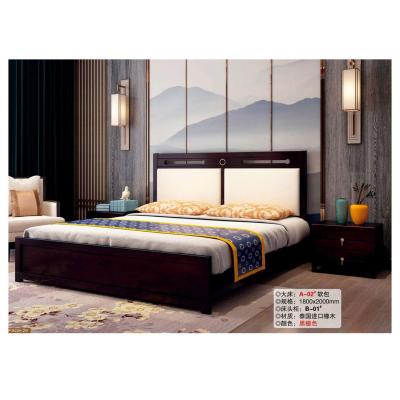 China latest star hotel bedroom furniture set modern oak wood bed designs from china customized bed room set for sale