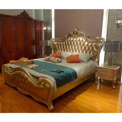 China Royal luxury bedroom set furniture king bed series Classical European luxurious king size bed with exquisite workmanship en venta