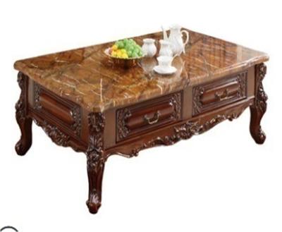 China High Quality Classic Furniture European Living Room Antique Solid Wooden Coffee Table Set for sale