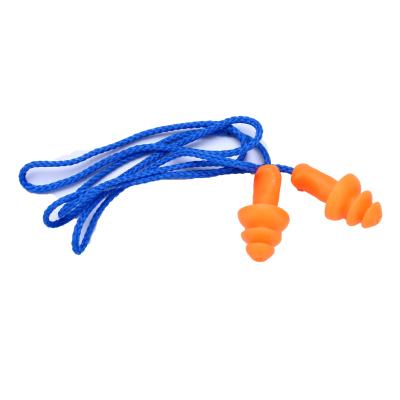 China Silicone Ear Plugs Silicon Polyester Rope Swimming Earplugs for sale