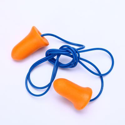 China Noise Reduction Orange Foam Shape Silicone Bullet PU Soundproof Ear Plug for sale