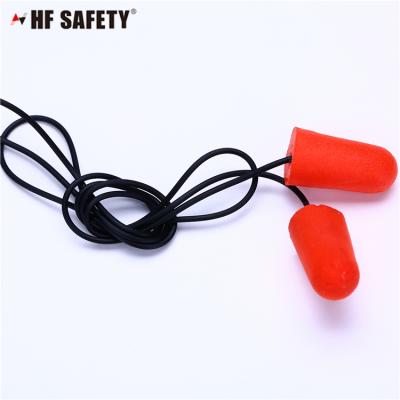 China Custom Reusable Industrial Logo PU Foam Comfortable Soft Foam Safety Earplugs, Ear Plug With Rope for sale