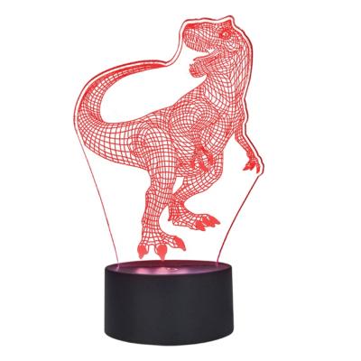 China Modern Simplicity Tyrannosaurus Model 3D Optical Illusion LED 3D Touch Control Lamp for sale